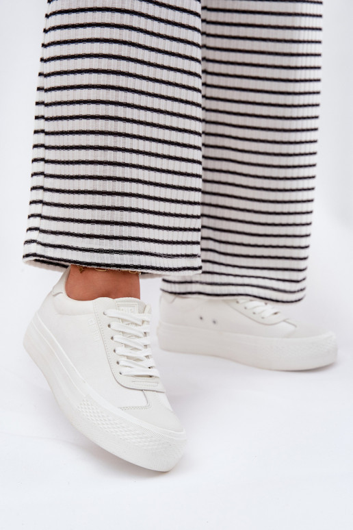 Trampki Damskie Na Platformie Big Star RR274337 Białe