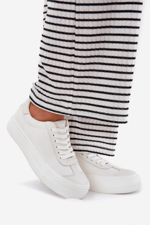 Trampki Damskie Na Platformie Big Star RR274337 Białe