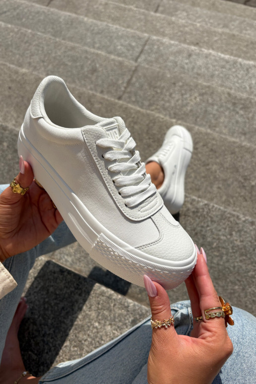 Trampki Damskie Na Platformie Big Star RR274337 Białe