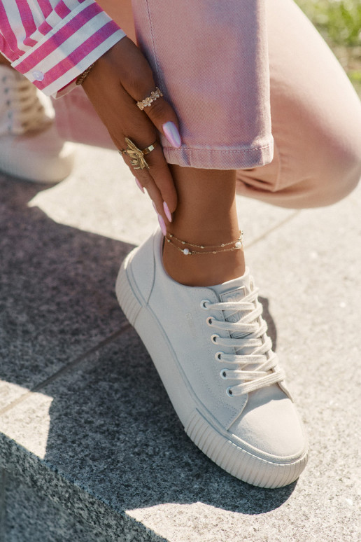 Women's Fabric Sneakers Big Star RR274407 Beige