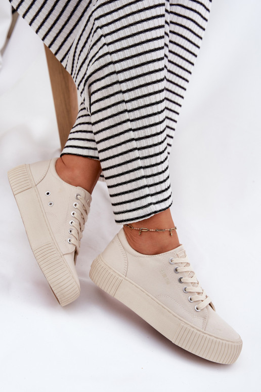 Women's Fabric Sneakers Big Star RR274407 Beige