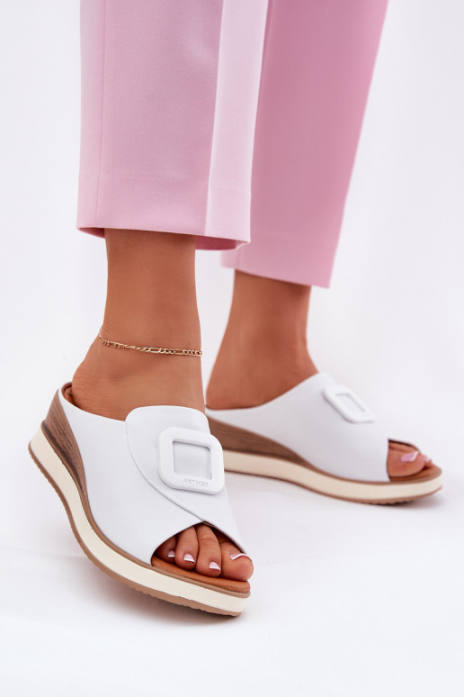 Ladies leather wedge sandals Artiker 56C2149 orange Ladies leather wedge sandals Artiker 56C2149 orange
