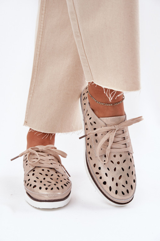 Ladies Leather Shoes S.Barski LR51-611 Gold Ladies Leather Shoes S.Barski LR51-611 Gold