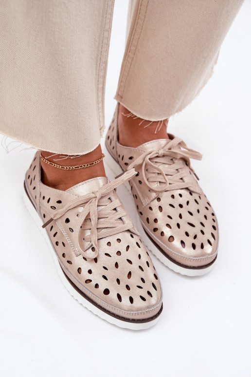 Ladies Leather Shoes S.Barski LR51-611 Gold Ladies Leather Shoes S.Barski LR51-611 Gold