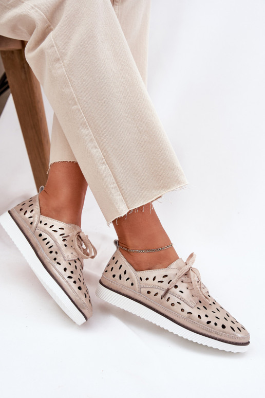 Ladies Leather Shoes S.Barski LR51-611 Gold Ladies Leather Shoes S.Barski LR51-611 Gold