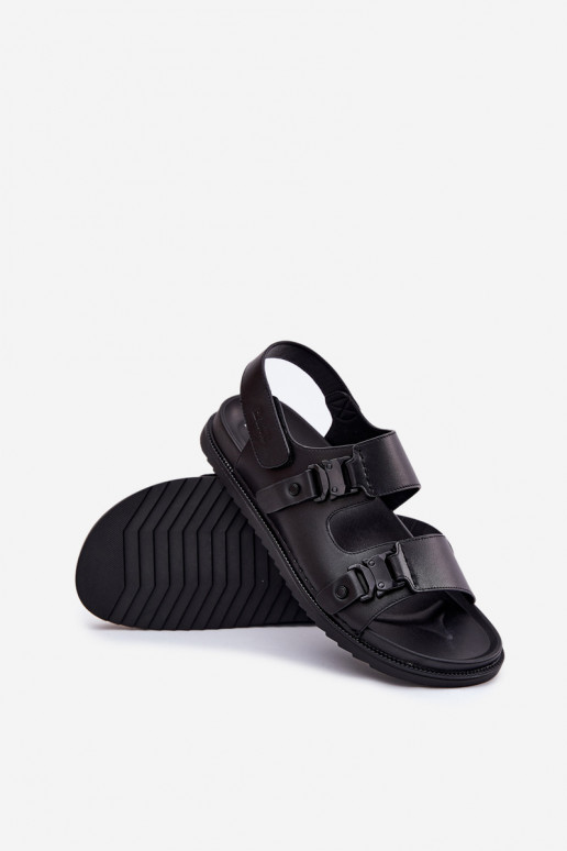 Skórzane Sandały Męskie Big Star RR174086 Czarne