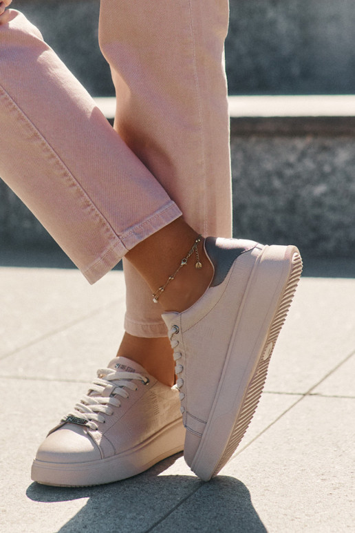 Women's Sneakers Made Of Eco Leather Big Star RR274259 Beige