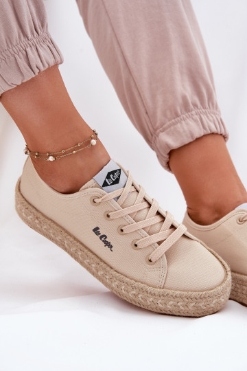 Women's Sneakers With Braiding Lee Cooper LCW-25-44-3215 Beige 2
