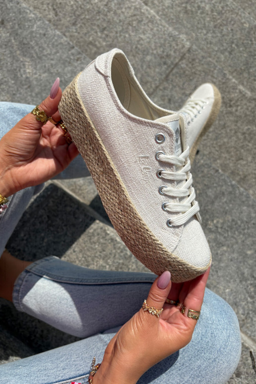 Womens Platform Sneakers With Weaving Lee Cooper LCW-25-02-3284 Light Beige Womens Platform Sneakers With Weaving Lee Cooper LCW-25-02-3284 Light Beige
