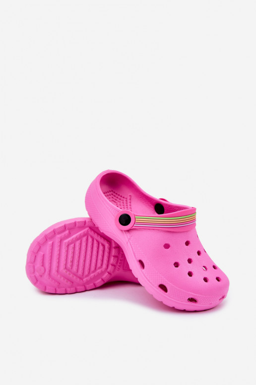 Piankowe Lekkie Klapki Dziecięce Różowe Maranelia