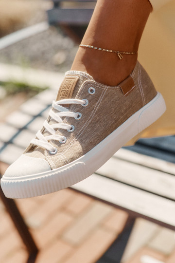 Women'S Fabric Sneakers Big Star RR274795 Beige 2