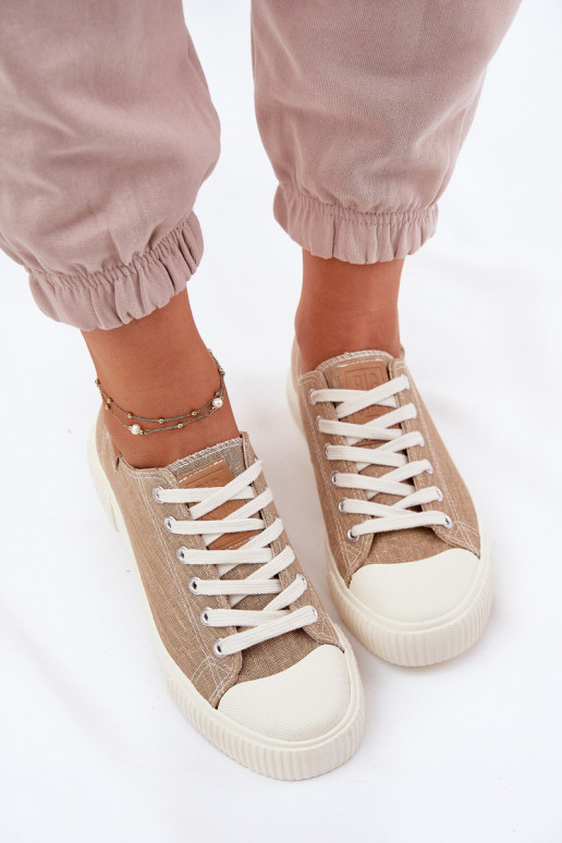 Women'S Fabric Sneakers Big Star RR274795 Beige