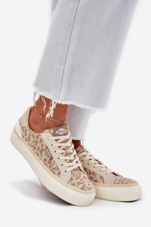 Low Women Sneakers Leopard Print Lee Cooper LCW-25-02-3330L Beige