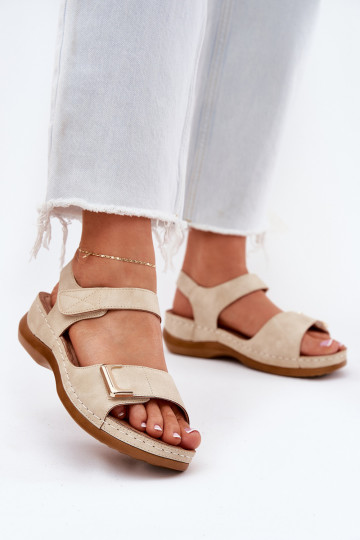 Comfortable Women's Wedge Sandals Beige Sadevale