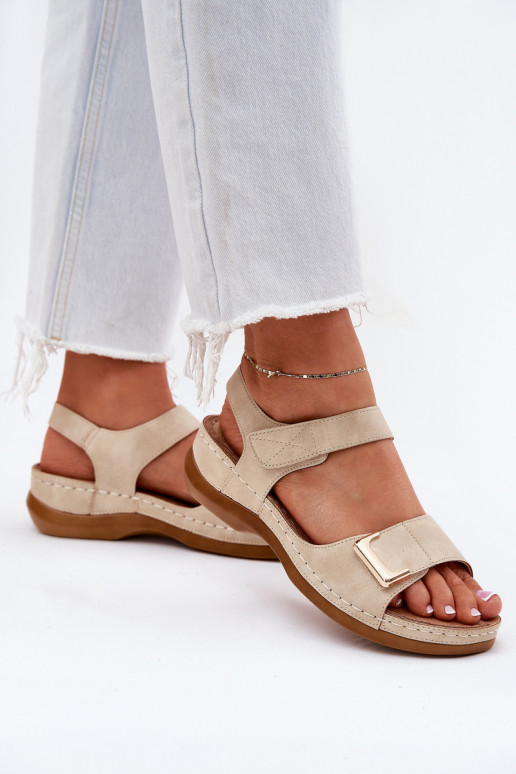Comfortable Women's Wedge Sandals Beige Sadevale