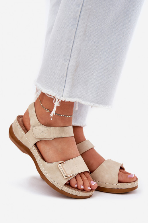 Comfortable Women's Wedge Sandals Beige Sadevale