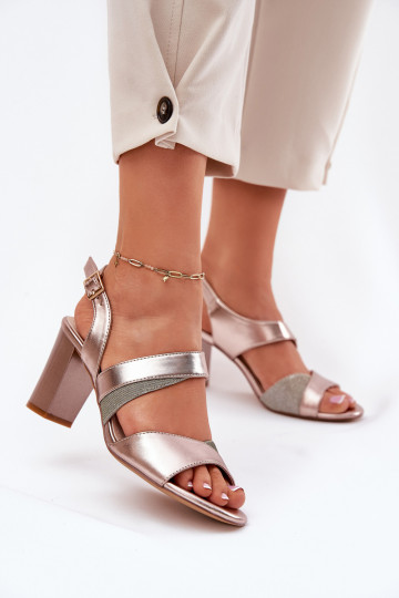 Women's Heeled Sandals Sergio Leone SK866 Rose Gold