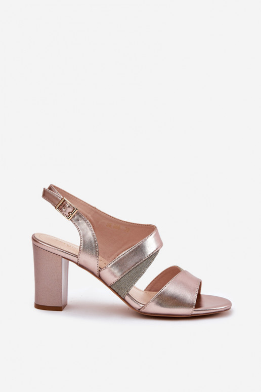 Women's Heeled Sandals Sergio Leone SK866 Rose Gold
