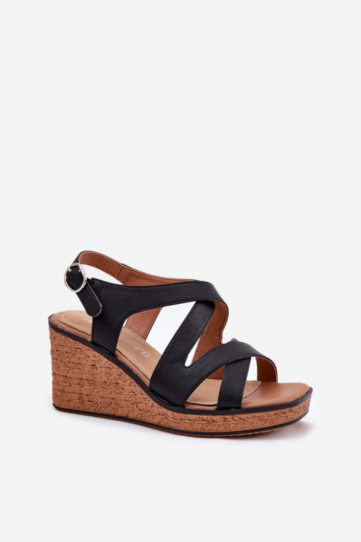 Wedge Sandals For Women Sergio Leone SK223 Black