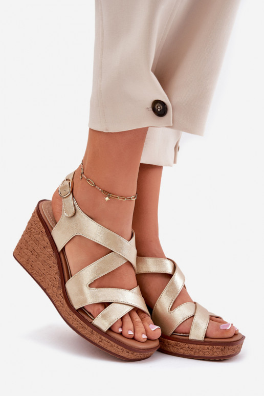 Wedge Sandals for Women Sergio Leone SK223 Gold