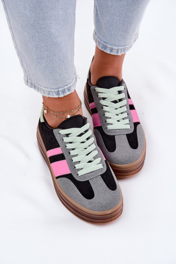 Niskie Sneakersy Na Platformie Czarne Ovivene 2