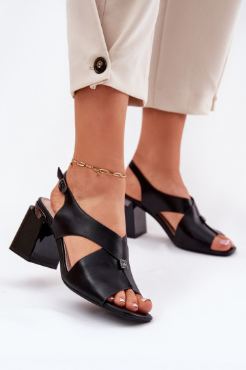 Elegant Women's Heeled Sandals Vinceza 62238 Black 2