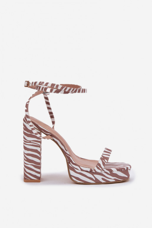 Women's Heeled Sandals With Strap Zebra Fevenne