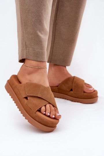 Women's Platform Sandals With Intertwined Straps Camel Rinasara 2