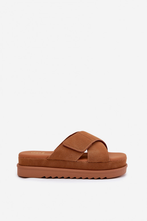 Women's Platform Sandals With Intertwined Straps Camel Rinasara