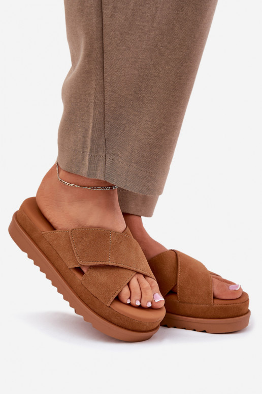 Women's Platform Sandals With Intertwined Straps Camel Rinasara