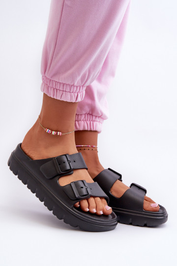 Women's Foam Platform Flip-Flops Black Melorea 2