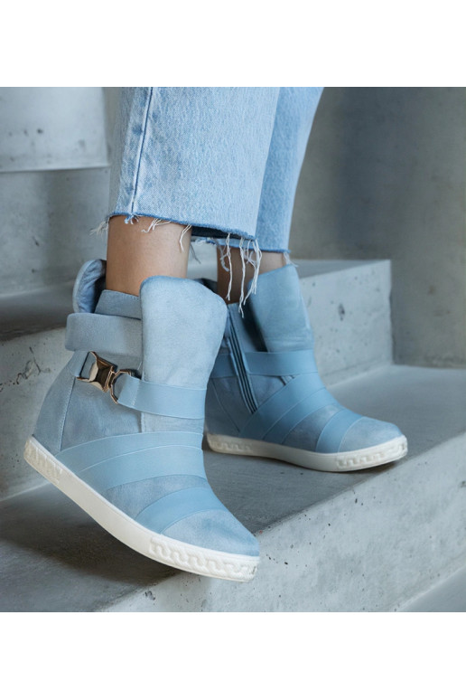 Niebieskie sneakersy na koturnie Rangel