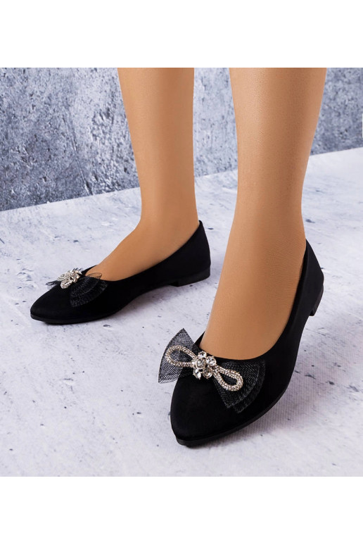 Czarne baleriny z kokardką i...