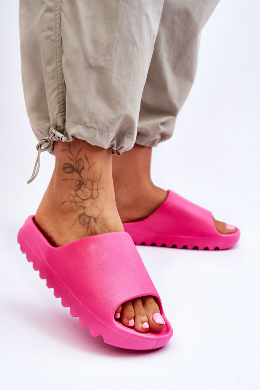 Fashionable Platform Slippers Fuchsia Estella Fashionable Platform Slippers Fuchsia Estella