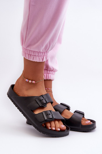 Women's Foam Flip-Flops with Buckles Black Luciene 2