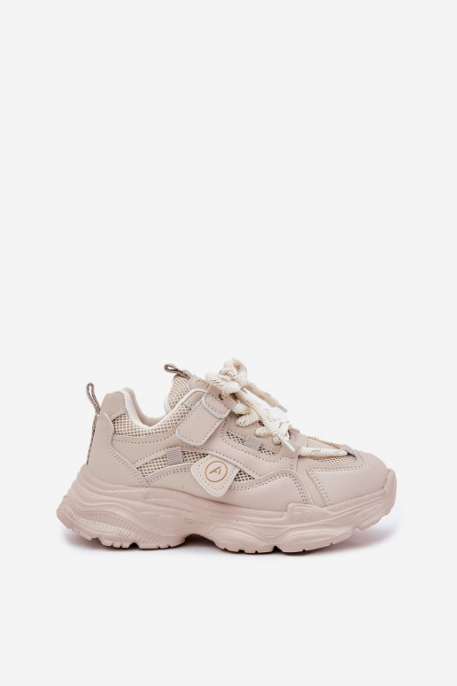 Children's Sneakers On Platform Beige Hanomess Children's Sneakers On Platform Beige Hanomess