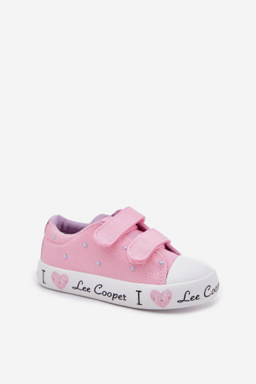 Trampki Dziewczęce Na Rzepy Lee Cooper LCW-25-02-3265K Różowe