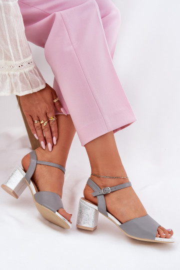 Ladies Heeled Sandals Vinceza 20275 Gray