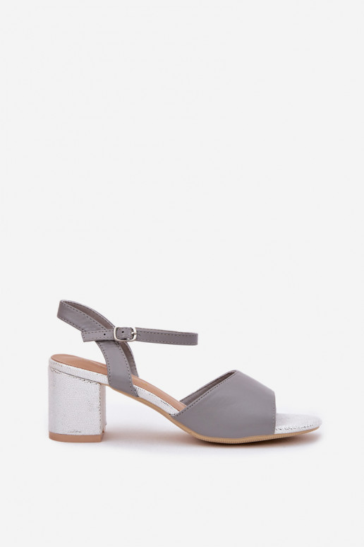 Ladies Heeled Sandals Vinceza 20275 Gray