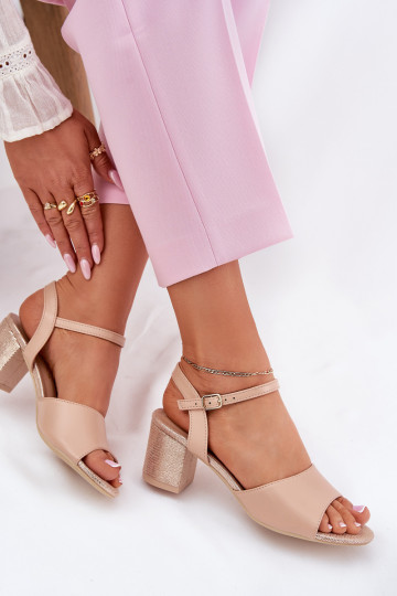 Women's Heeled Sandals Vinceza 20275 Beige