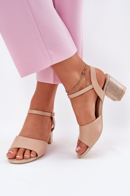 Women's Heeled Sandals Vinceza 20275 Beige