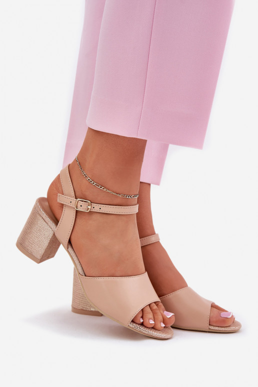 Women's Heeled Sandals Vinceza 20275 Beige