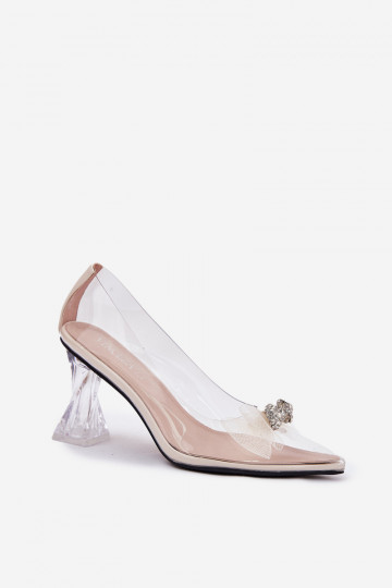 Transparent Heels With Bow Vinceza 62213 Beige 2