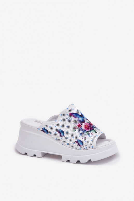 Women's Leather Wedge Sandals Artiker 56C0428 White