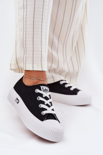 Trampki Damskie Na Platformie LEE ISLA C WOMEN LOW 50251001 Czarne