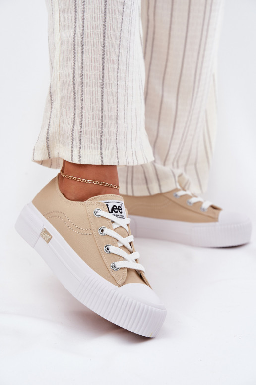 Women's Platform Sneakers Beige LEE ISLA C WOMEN LOW 50251001 Women's Platform Sneakers Beige LEE ISLA C WOMEN LOW 50251001