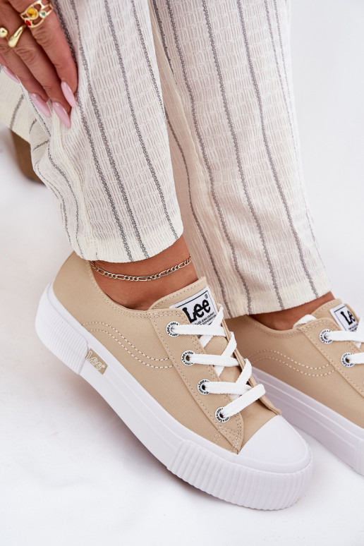 Women's Platform Sneakers Beige LEE ISLA C WOMEN LOW 50251001 Women's Platform Sneakers Beige LEE ISLA C WOMEN LOW 50251001