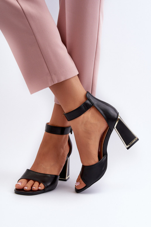 Elegant Black Women's Sandals with Heel Rosazara Elegant Black Women's Sandals with Heel Rosazara