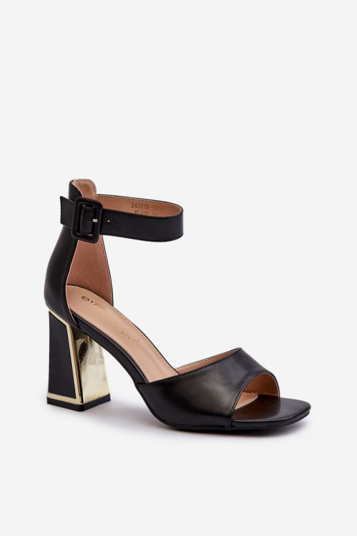Elegant Black Women's Sandals with Heel Rosazara Elegant Black Women's Sandals with Heel Rosazara