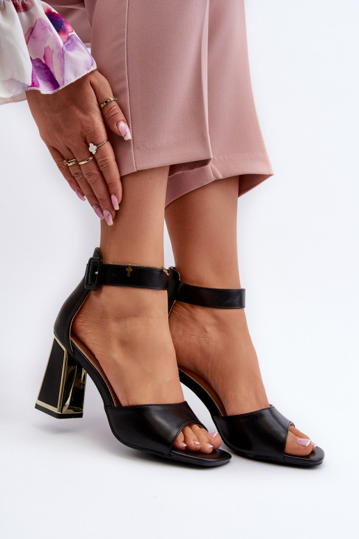Elegant Black Women's Sandals with Heel Rosazara Elegant Black Women's Sandals with Heel Rosazara